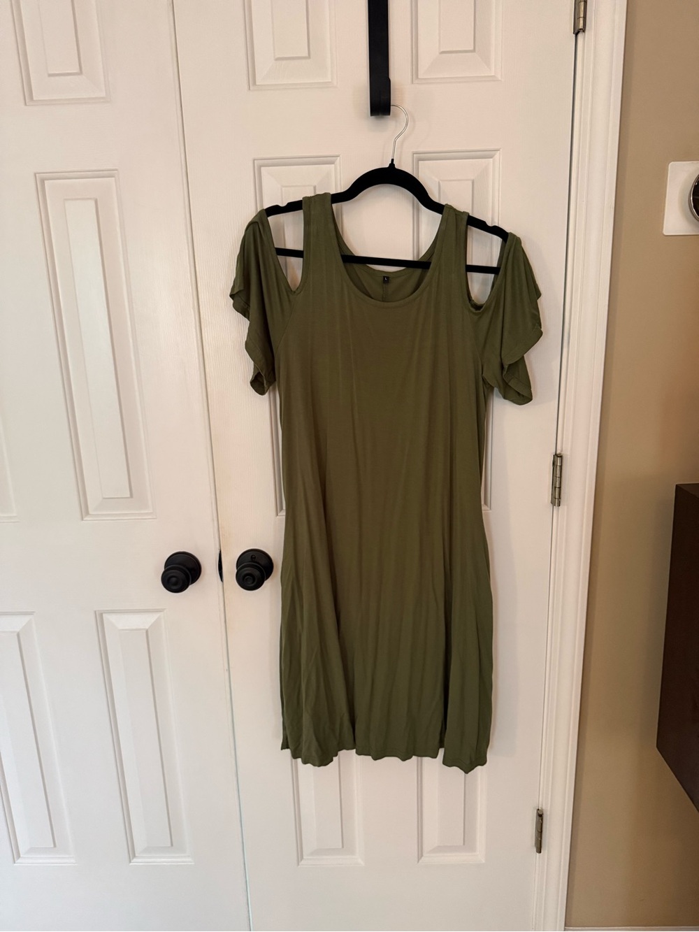 Olive Cold-Shoulder Women's Dress